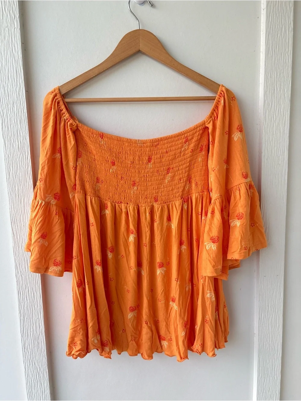 Free People Lana Tunic in Golden Poppy Off Shoulder SMALL